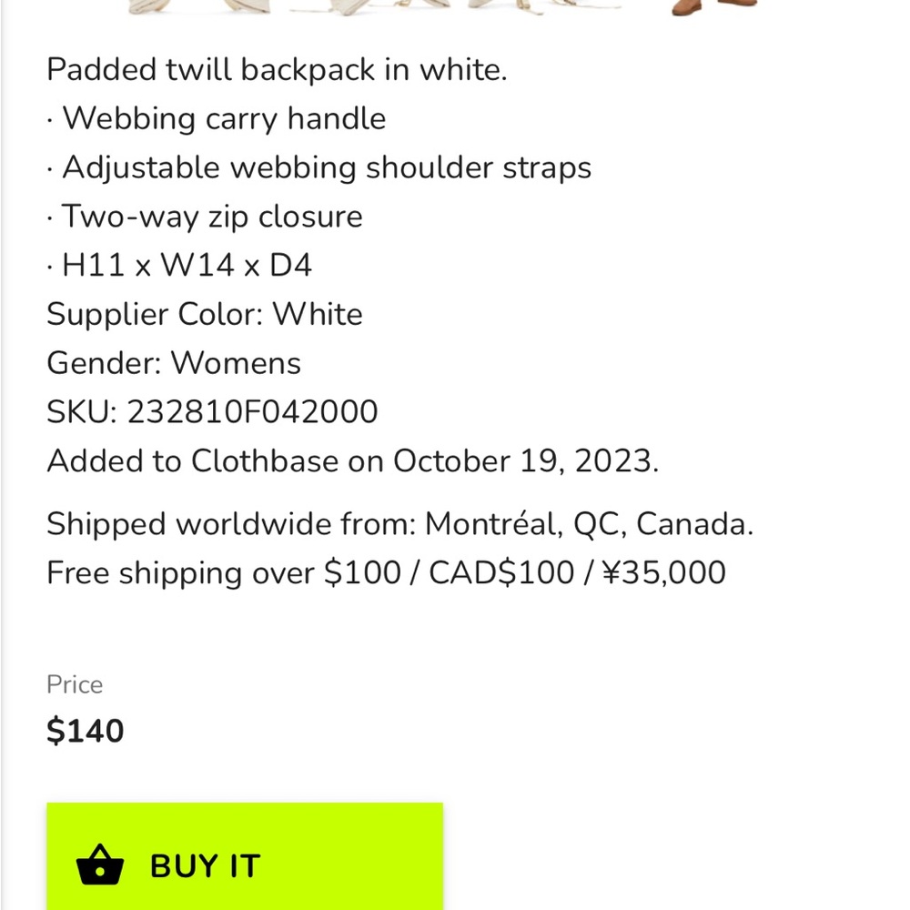 White Bow Backpack - image 3